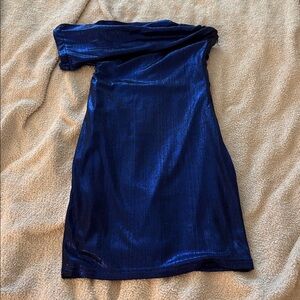 Shimmering Blue One-Shoulder Dress